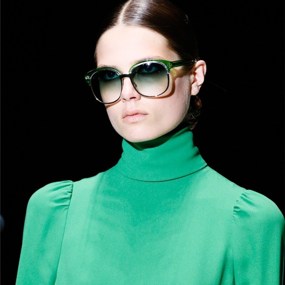 GUCCI Oversized Sunglasses GG4241/S Metal Acetate Gold Black - Picture 2 of 9